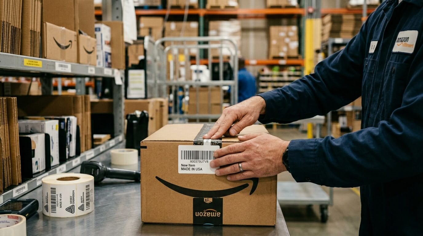 Amazon FBA prep operations close-up